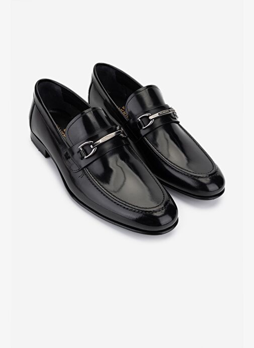 Valmenti Erkek Hakiki Deri Siyah Açma Makosen Ayakkabı - Görsel 3