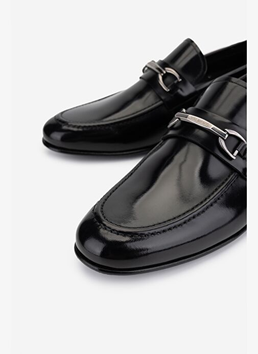 Valmenti Erkek Hakiki Deri Siyah Açma Makosen Ayakkabı - Görsel 4