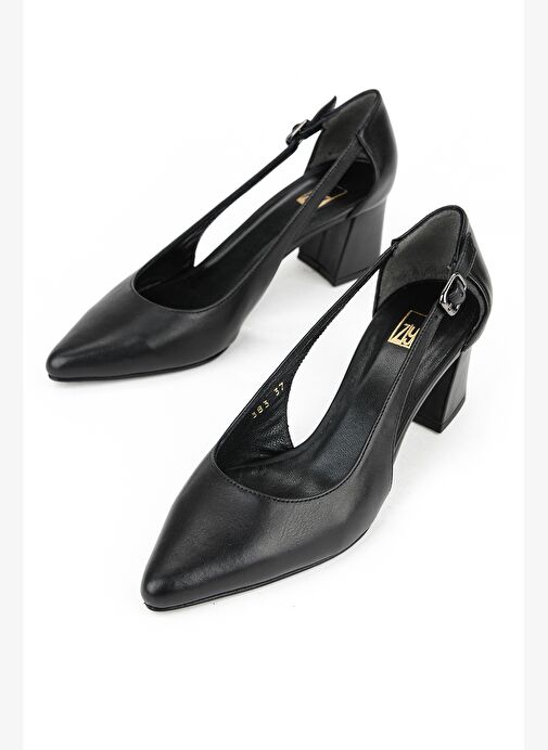 Ziya, Kadın Hakiki Deri Topuklu Ayakkabı 1611030Z383 Siyah - Görsel 6