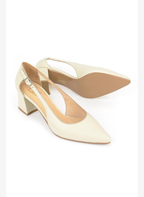 Ziya, Kadın Hakiki Deri Topuklu Ayakkabı 1611030Z383 Bej - Görsel 5