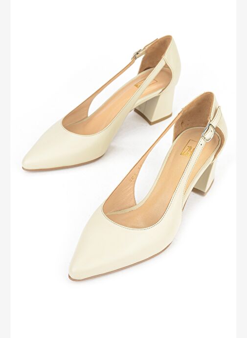 Ziya, Kadın Hakiki Deri Topuklu Ayakkabı 1611030Z383 Bej - Görsel 6