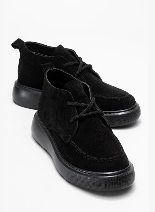 LILYA Siyah Süet Hakiki Deri Kadın Chukka Bot - Görsel 2