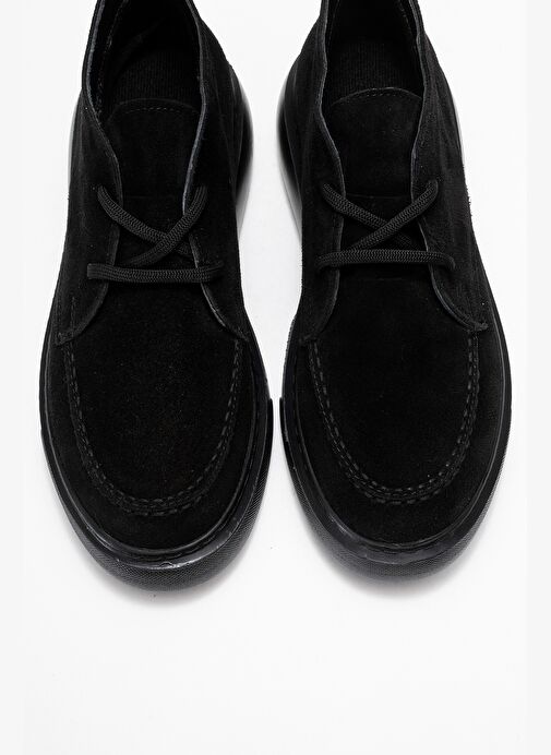 LILYA Siyah Süet Hakiki Deri Kadın Chukka Bot - Görsel 3