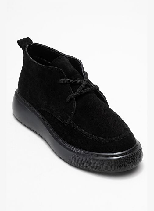 LILYA Siyah Süet Hakiki Deri Kadın Chukka Bot - Görsel 4