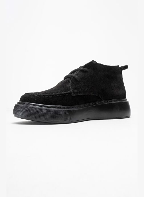 LILYA Siyah Süet Hakiki Deri Kadın Chukka Bot - Görsel 5