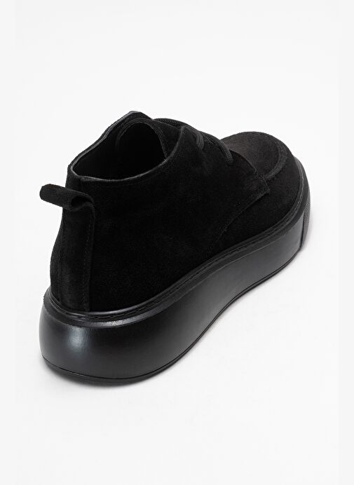 LILYA Siyah Süet Hakiki Deri Kadın Chukka Bot - Görsel 6