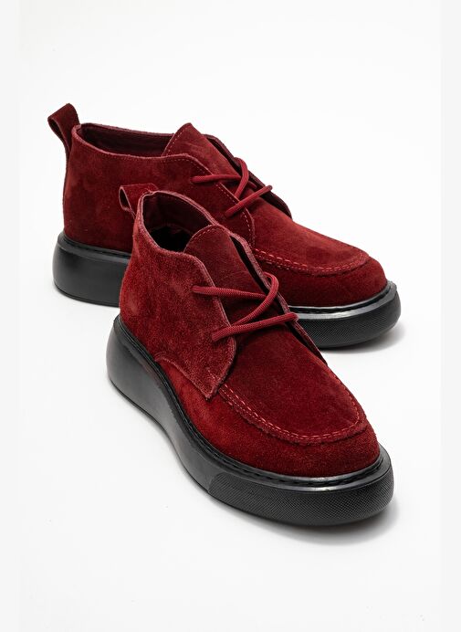 LILYA Bordo Süet Hakiki Deri Kadın Chukka Bot - Görsel 2