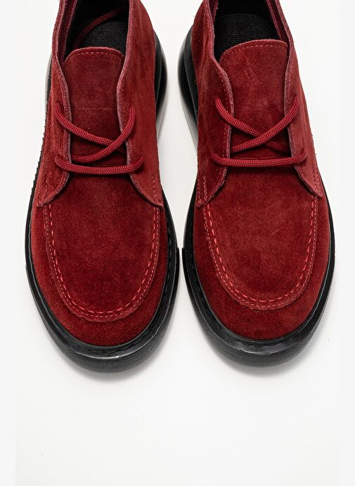 LILYA Bordo Süet Hakiki Deri Kadın Chukka Bot - Görsel 3