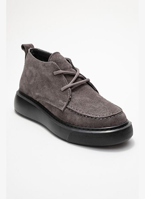 LILYA Füme Gri Süet Hakiki Deri Kadın Chukka Bot - Görsel 4