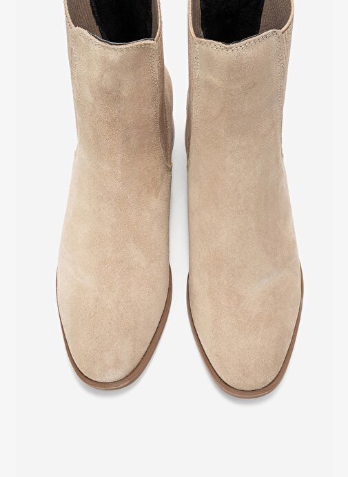 NEİVA Bej Süet Hakiki Deri Kadın Chelsea Bot - Görsel 3