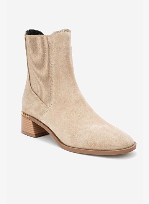 NEİVA Bej Süet Hakiki Deri Kadın Chelsea Bot - Görsel 4