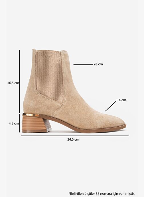 NEİVA Bej Süet Hakiki Deri Kadın Chelsea Bot - Görsel 7
