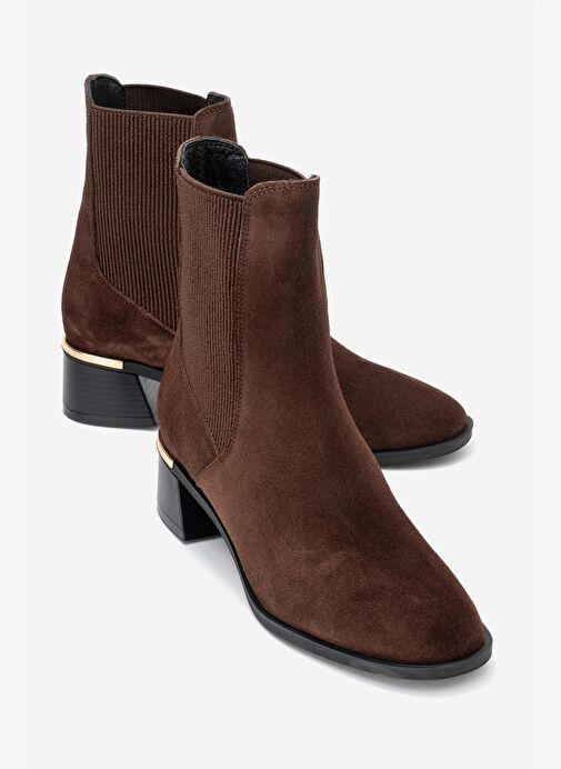 NEİVA Kahverengi Süet Hakiki Deri Kadın Chelsea Bot - Görsel 2