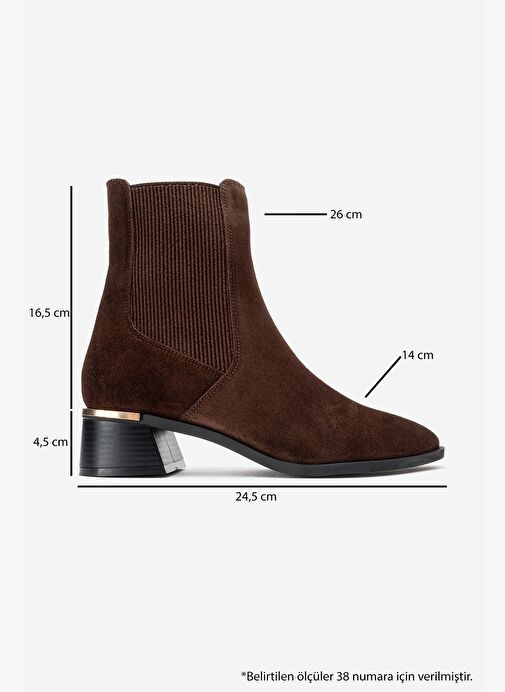 NEİVA Kahverengi Süet Hakiki Deri Kadın Chelsea Bot - Görsel 7