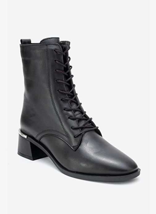 AVIA Siyah Cilt Hakiki Deri Kadın Kalın Topuklu Bot - Görsel 4