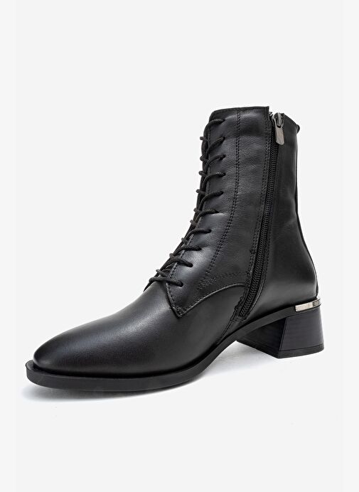AVIA Siyah Cilt Hakiki Deri Kadın Kalın Topuklu Bot - Görsel 5