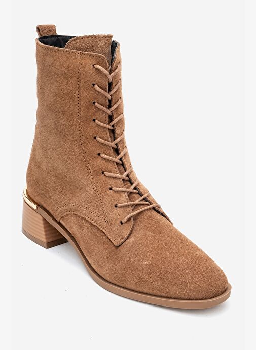 AVIA Toprak Süet Hakiki Deri Hakiki Deri Kadın Kalın Topuklu Bot - Görsel 4