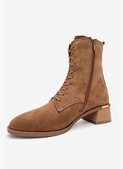AVIA Toprak Süet Hakiki Deri Hakiki Deri Kadın Kalın Topuklu Bot - Görsel 5