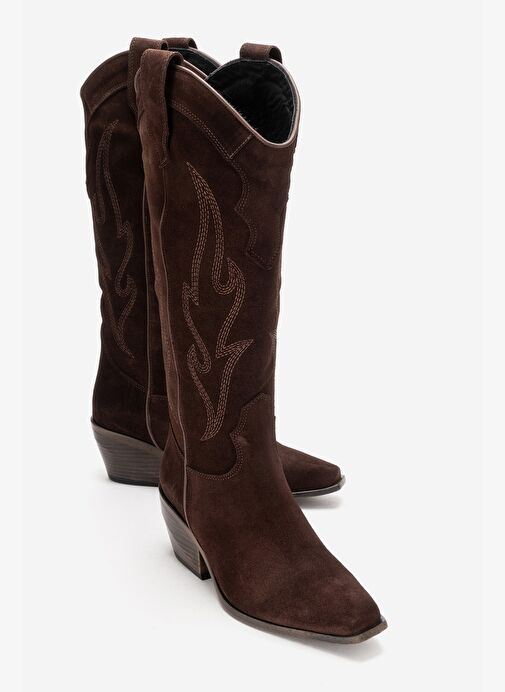 Luvi Shoes Luvi Shoes Belirsiz PİETRO Kahve Kahve Süet Hakiki Deri Kadın Western Çizme Bot | Boyner Belirsiz - 2. görsel