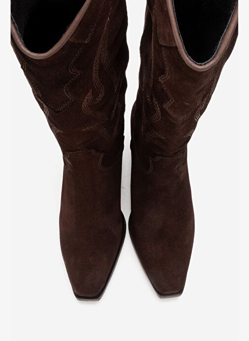 Luvi Shoes Luvi Shoes Belirsiz PİETRO Kahve Kahve Süet Hakiki Deri Kadın Western Çizme Bot | Boyner Belirsiz - 3. görsel