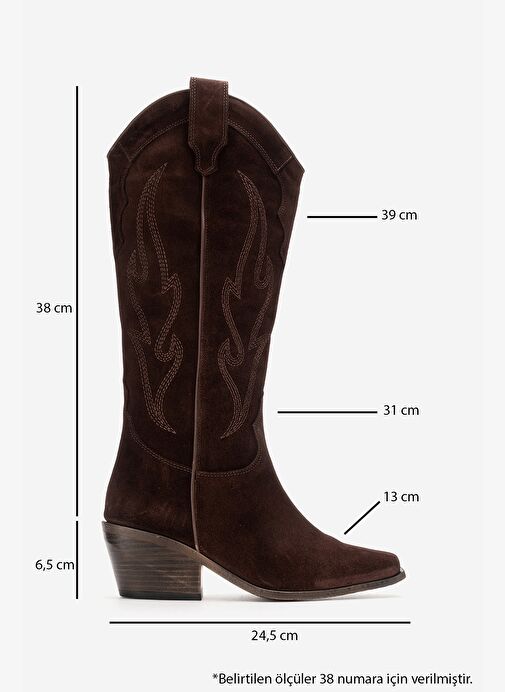 Luvi Shoes Luvi Shoes Belirsiz PİETRO Kahve Kahve Süet Hakiki Deri Kadın Western Çizme Bot | Boyner Belirsiz - 4. görsel