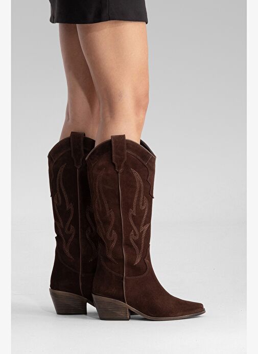 Luvi Shoes Luvi Shoes Belirsiz PİETRO Kahve Kahve Süet Hakiki Deri Kadın Western Çizme Bot | Boyner Belirsiz - 6. görsel