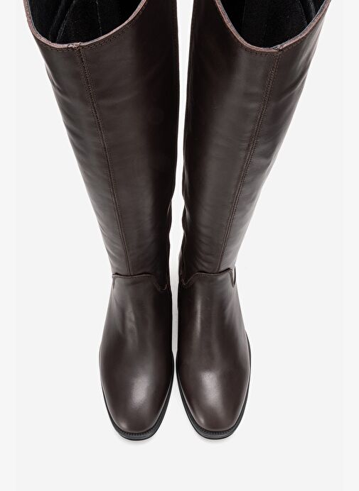 Luvi Shoes Luvi Shoes RUIZ Kahverengi Cilt Hakiki Deri Streç Detaylı Kadın Çizme Bot | Boyner Kahverengi - 3. görsel