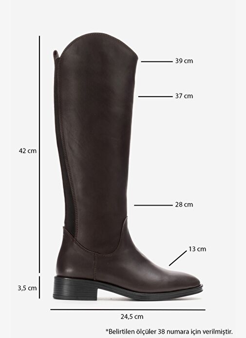 Luvi Shoes Luvi Shoes RUIZ Kahverengi Cilt Hakiki Deri Streç Detaylı Kadın Çizme Bot | Boyner Kahverengi - 4. görsel