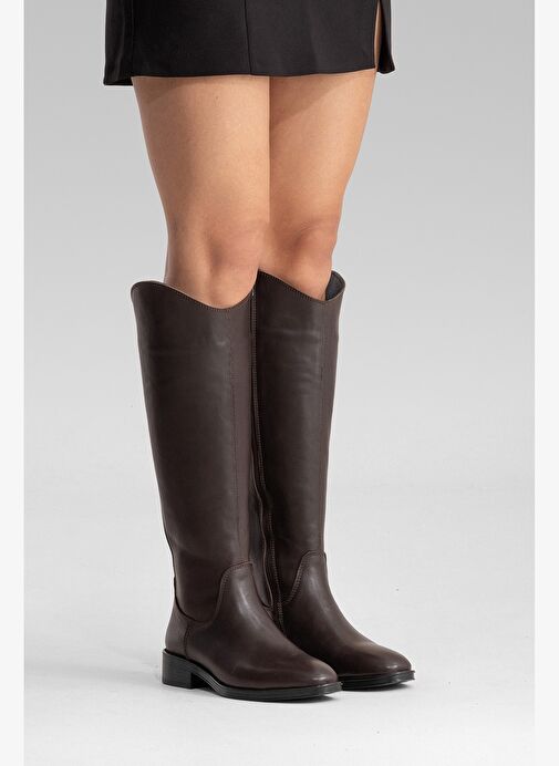 Luvi Shoes Luvi Shoes RUIZ Kahverengi Cilt Hakiki Deri Streç Detaylı Kadın Çizme Bot | Boyner Kahverengi - 5. görsel