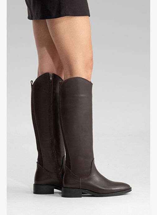 Luvi Shoes Luvi Shoes RUIZ Kahverengi Cilt Hakiki Deri Streç Detaylı Kadın Çizme Bot | Boyner Kahverengi - 6. görsel