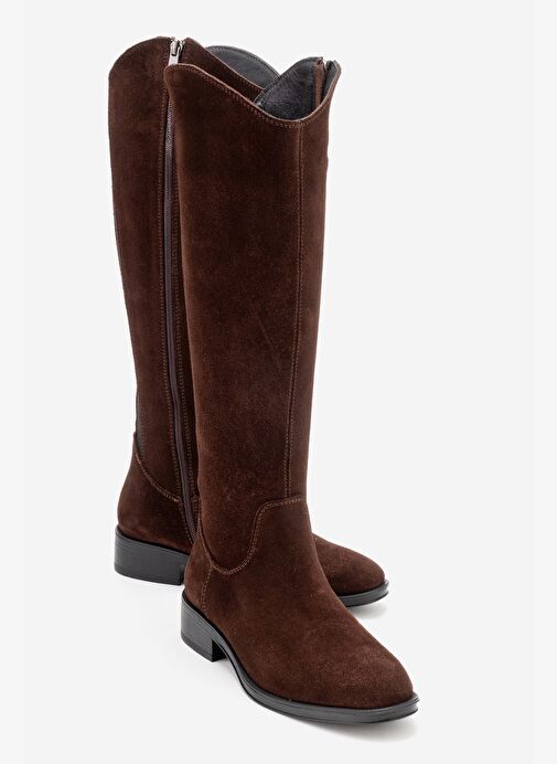Luvi Shoes Luvi Shoes Belirsiz RUIZ Kahverengi Süet Hakiki Deri Streç Detaylı Kadın Çizme Bot | Boyner Belirsiz - 2. görsel