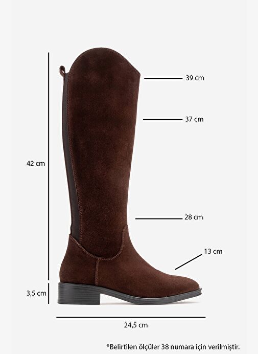 Luvi Shoes Luvi Shoes Belirsiz RUIZ Kahverengi Süet Hakiki Deri Streç Detaylı Kadın Çizme Bot | Boyner Belirsiz - 4. görsel