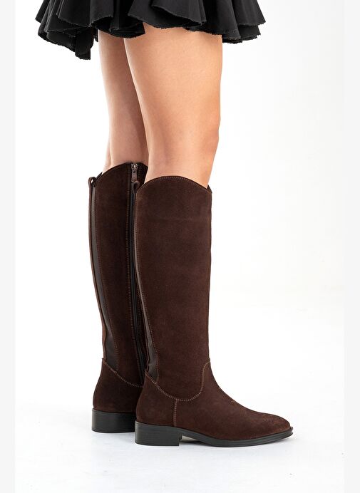 Luvi Shoes Luvi Shoes Belirsiz RUIZ Kahverengi Süet Hakiki Deri Streç Detaylı Kadın Çizme Bot | Boyner Belirsiz - 6. görsel