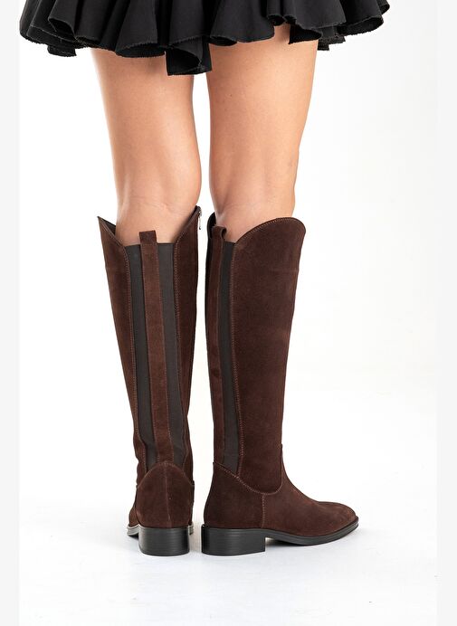 Luvi Shoes Luvi Shoes Belirsiz RUIZ Kahverengi Süet Hakiki Deri Streç Detaylı Kadın Çizme Bot | Boyner Belirsiz - 7. görsel