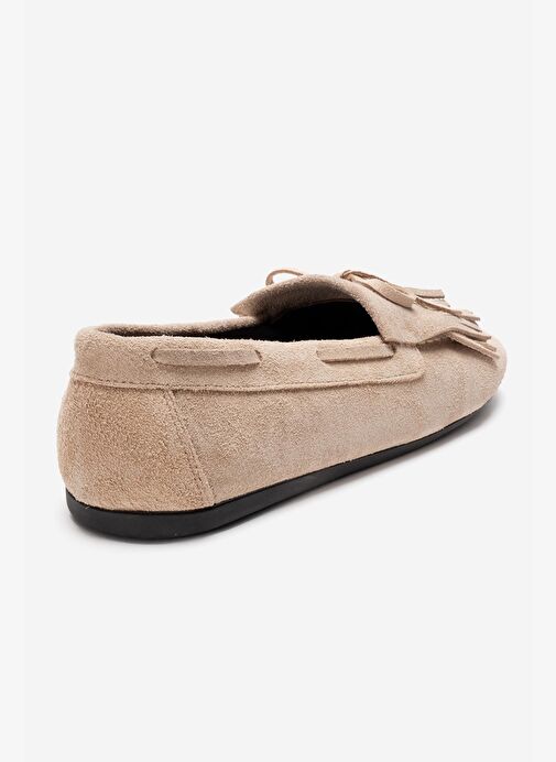 Luvi Shoes Luvi Shoes Belirsiz AXELI Bej Süet Hakiki Deri Fiyonklu Saçaklı Kadın Loafer Ayakkabı | Boyner Belirsiz - 5. görsel