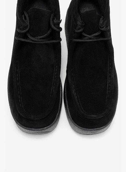 MELIA Siyah Süet Hakiki Deri Kadın Bilekte Bot - Görsel 3