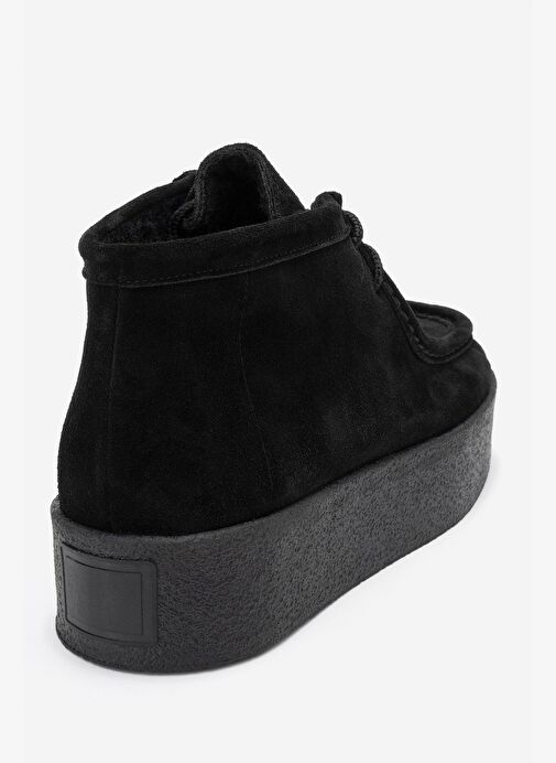 MELIA Siyah Süet Hakiki Deri Kadın Bilekte Bot - Görsel 6