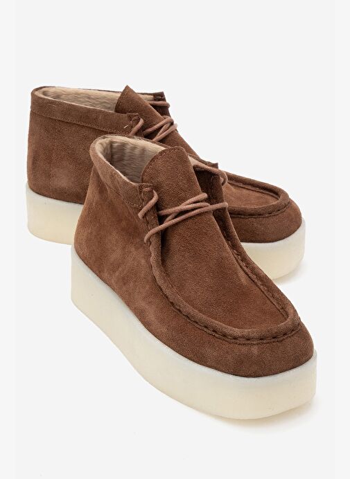 MELIA Taba Süet Hakiki Deri Kadın Bilekte Bot - Görsel 2