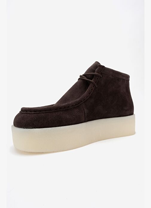 MELIA Kahverengi Süet Hakiki Deri Kadın Bilekte Bot - Görsel 5