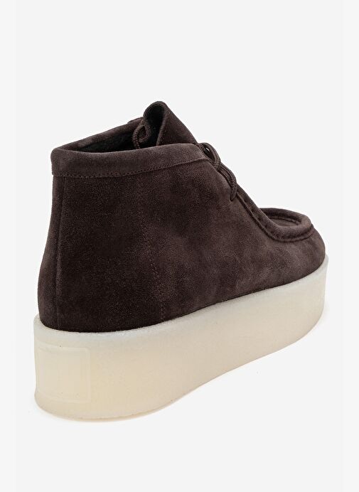 MELIA Kahverengi Süet Hakiki Deri Kadın Bilekte Bot - Görsel 6