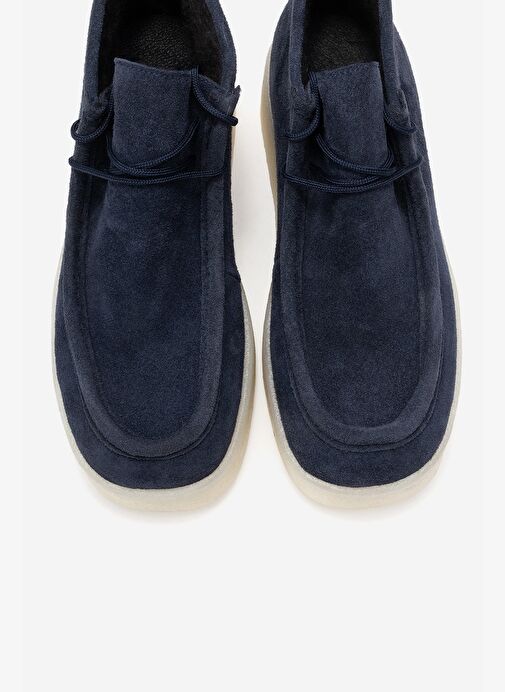 MELIA Lacivert Süet Hakiki Deri Kadın Bilekte Bot - Görsel 3