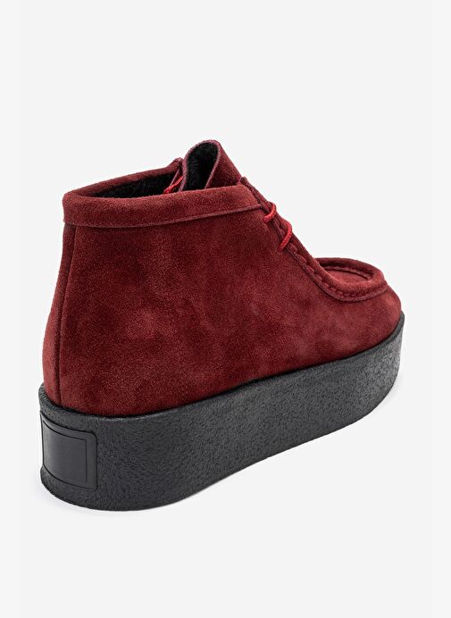 MELIA Bordo Süet Hakiki Deri Kadın Bilekte Bot - Görsel 6