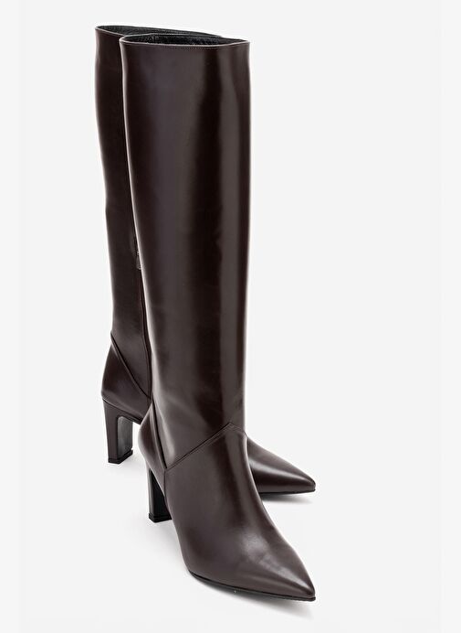 Luvi Shoes Luvi Shoes MERLA Kahverengi Cilt Hakiki Deri Kadın Topuklu Çizme Bot | Boyner Kahverengi - 2. görsel