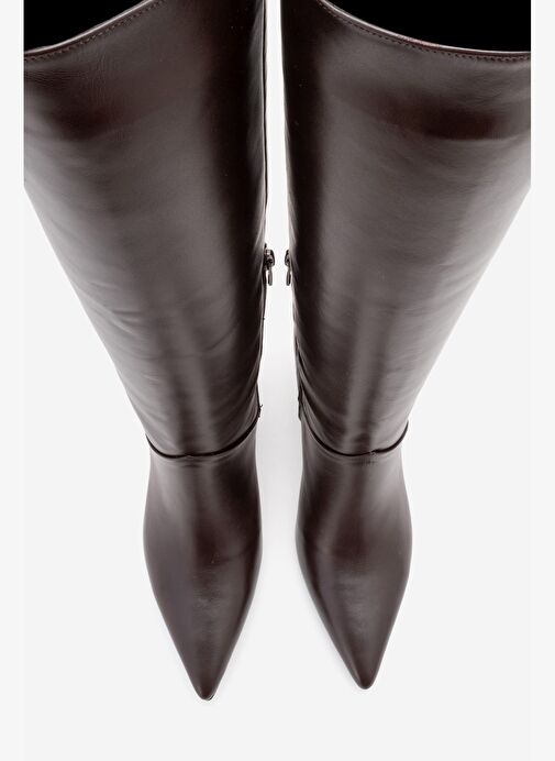 Luvi Shoes Luvi Shoes MERLA Kahverengi Cilt Hakiki Deri Kadın Topuklu Çizme Bot | Boyner Kahverengi - 3. görsel