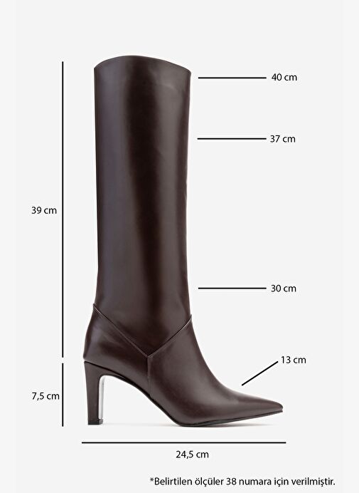 Luvi Shoes Luvi Shoes MERLA Kahverengi Cilt Hakiki Deri Kadın Topuklu Çizme Bot | Boyner Kahverengi - 4. görsel