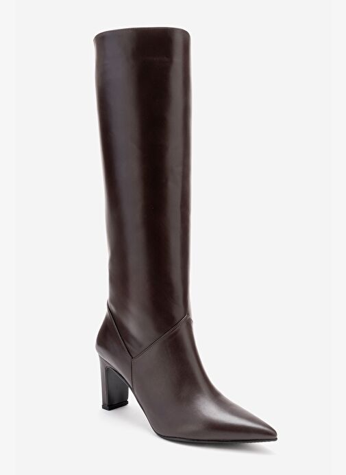 Luvi Shoes Luvi Shoes MERLA Kahverengi Cilt Hakiki Deri Kadın Topuklu Çizme Bot | Boyner Kahverengi - 8. görsel