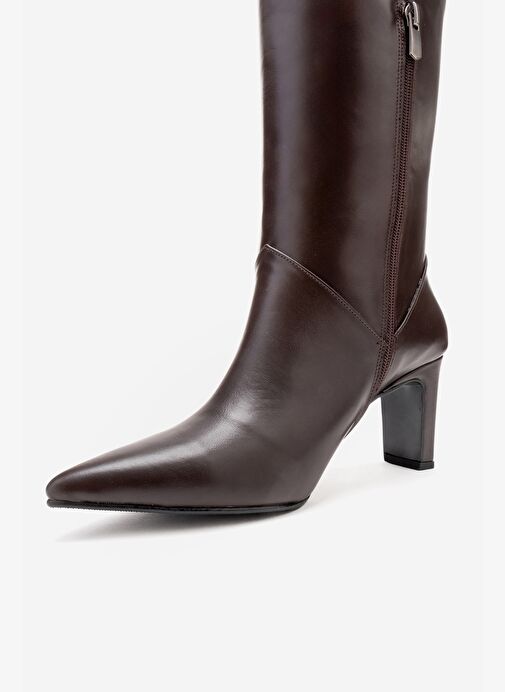 Luvi Shoes Luvi Shoes MERLA Kahverengi Cilt Hakiki Deri Kadın Topuklu Çizme Bot | Boyner Kahverengi - 9. görsel