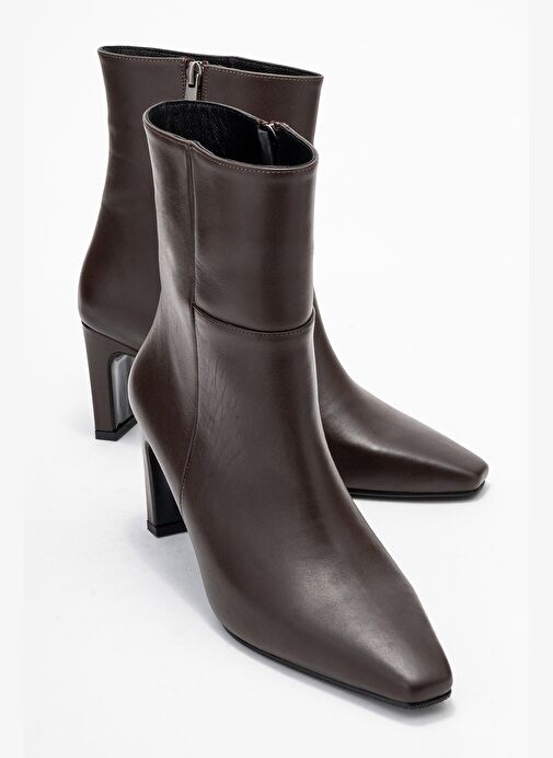 ELIAS Kahverengi Cilt Hakiki Deri Kadın Blok Topuklu Bot - Görsel 2