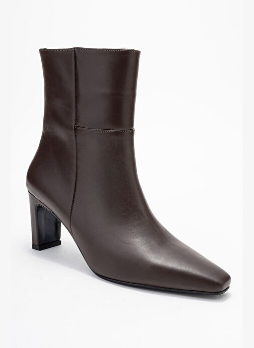 ELIAS Kahverengi Cilt Hakiki Deri Kadın Blok Topuklu Bot - Görsel 4