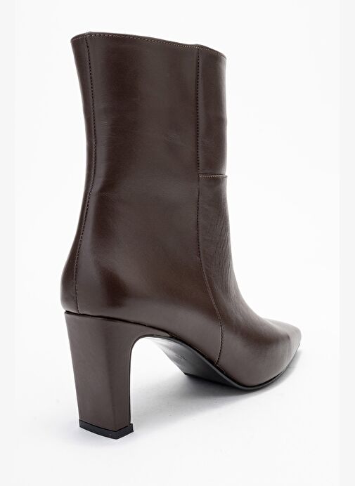 ELIAS Kahverengi Cilt Hakiki Deri Kadın Blok Topuklu Bot - Görsel 6